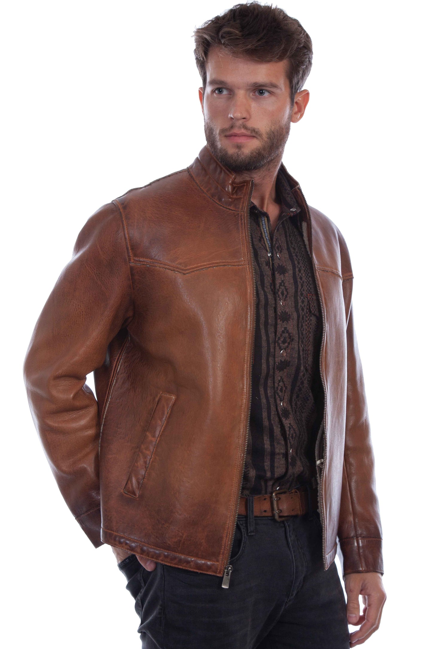 Skully 1083 Shearling Zip Front Jacket