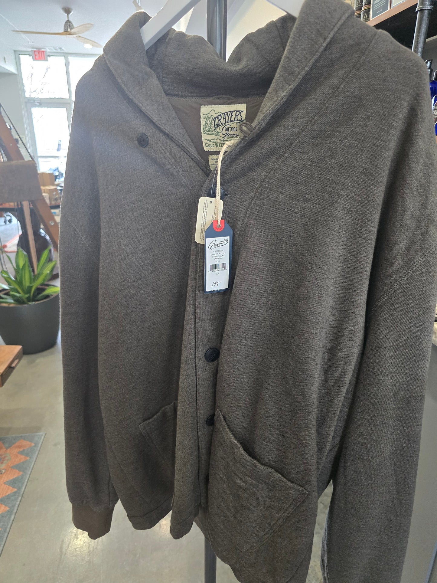 Dunlap Waffle lined Shawl Cardigan