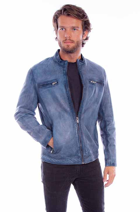 Skully 2040 Leather Jacket Distressed Windbreaker