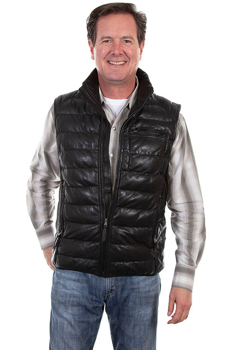 Leather Puffy Vest