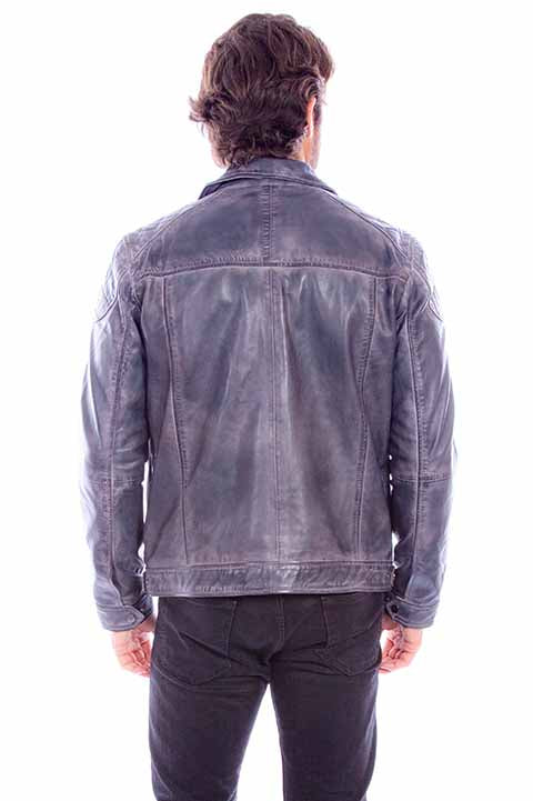 Skully 727 Front Leather Jacket Washed Lamb