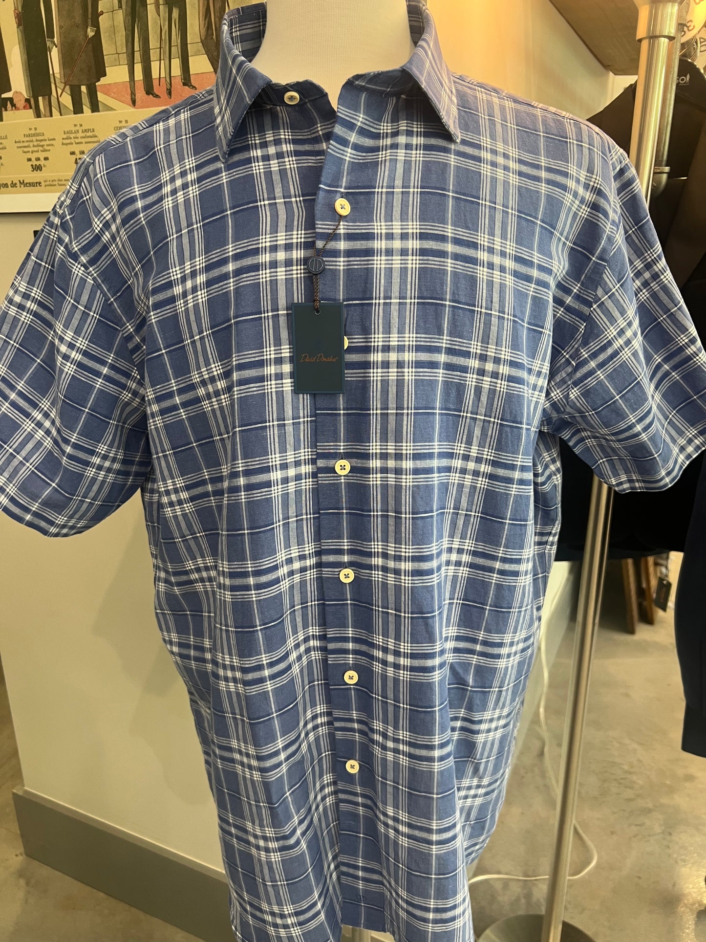 David Donahue Short Sleeve Button Down Shirts