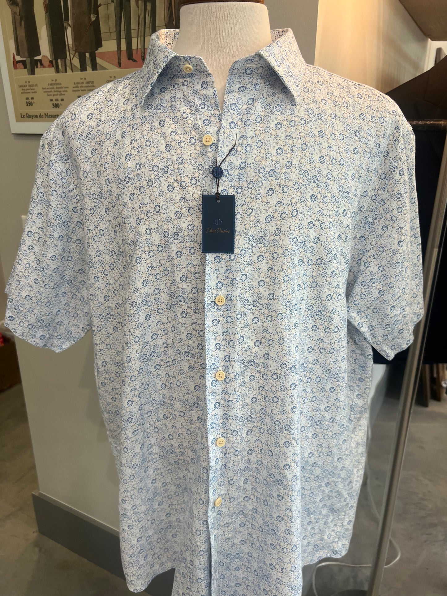 David Donahue Short Sleeve Button Down Shirts