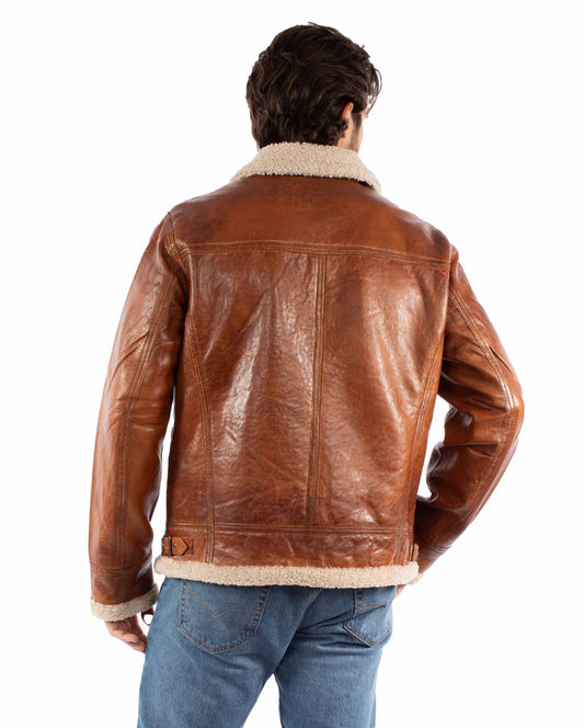 Scully 2049 Zip Front Shearling Collar Jacket