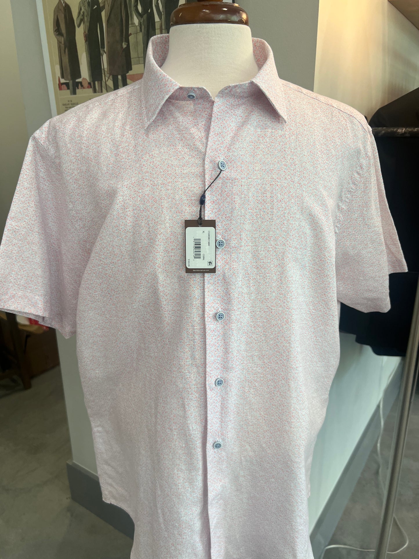 David Donahue Short Sleeve Button Down Shirts