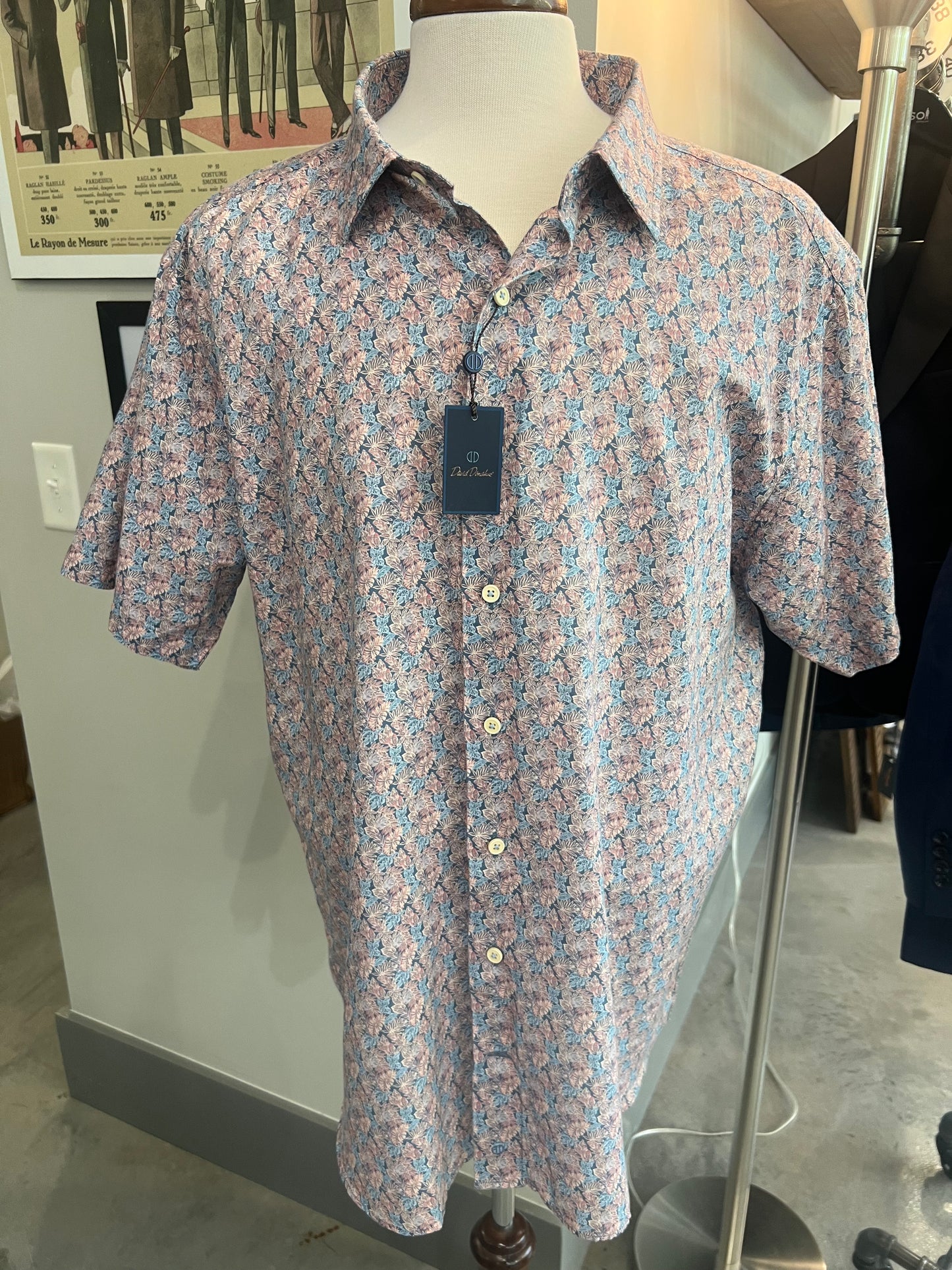 David Donahue Short Sleeve Button Down Shirts